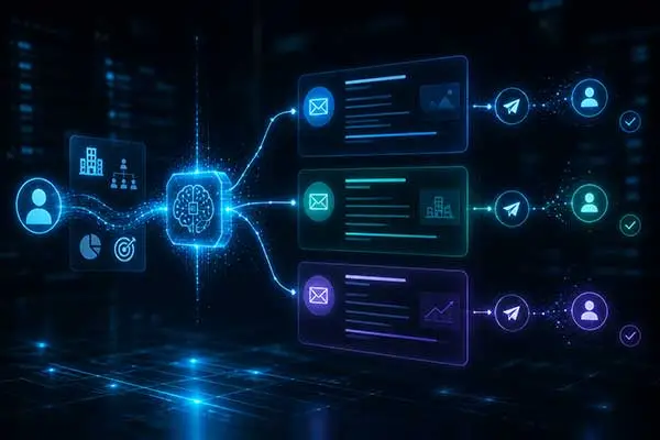 AI writing personalized cold outreach emails for each B2B lead